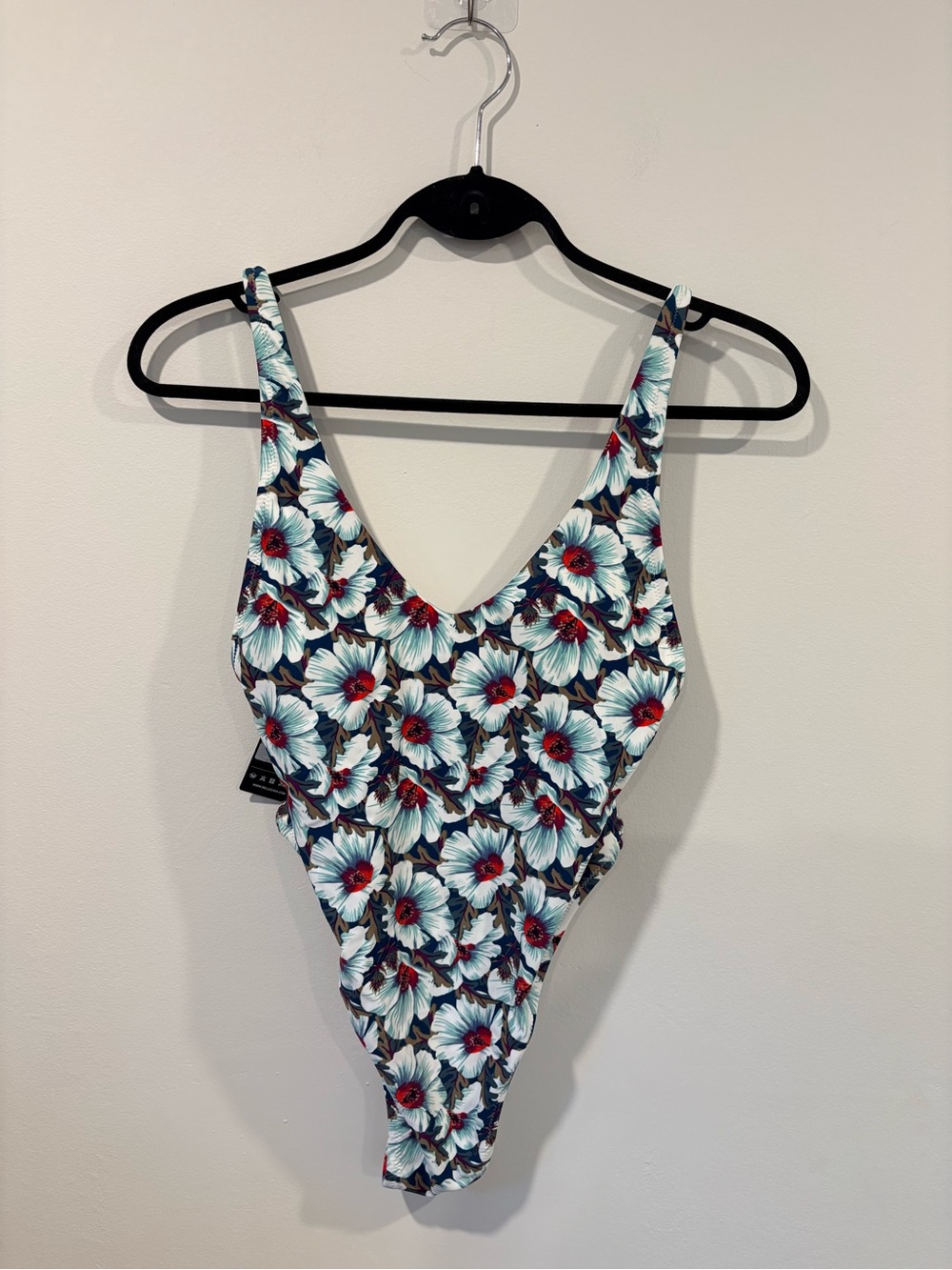 Relleciga Floral Thong One Piece Swimsuit NWT Size Medium
